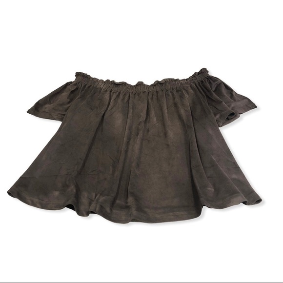 Bishop +Young Brown Suede Off The Shoulder… - Picture 5 of 7